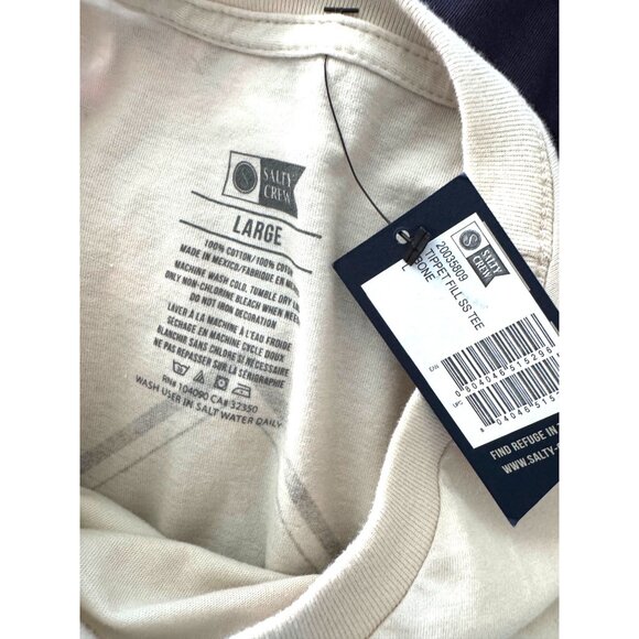 Salty Crew Tippet Fill Tee Size Large Bone Short Sleeve NWT Shirt - Picture 5 of 8